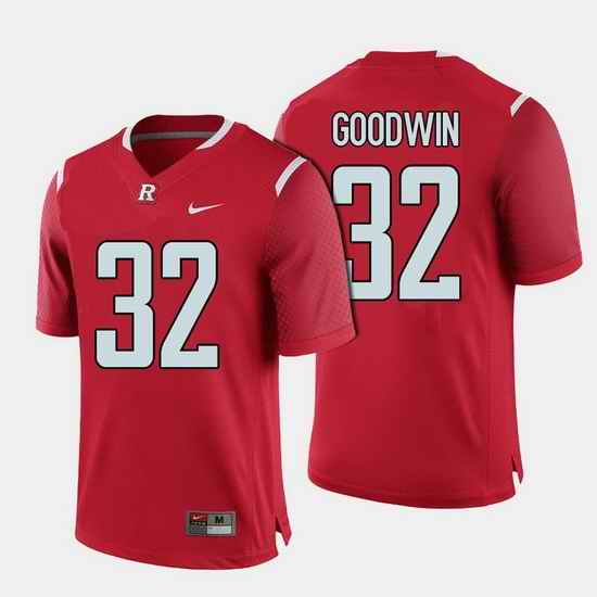 Men Rutgers Scarlet Knights Justin Goodwin College Football Red Jersey